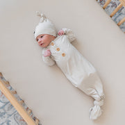 Knotted Gown With Hat Set - Oat