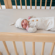 Knotted Gown With Hat Set - Oat