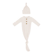 Knotted Gown With Hat Set - Oat
