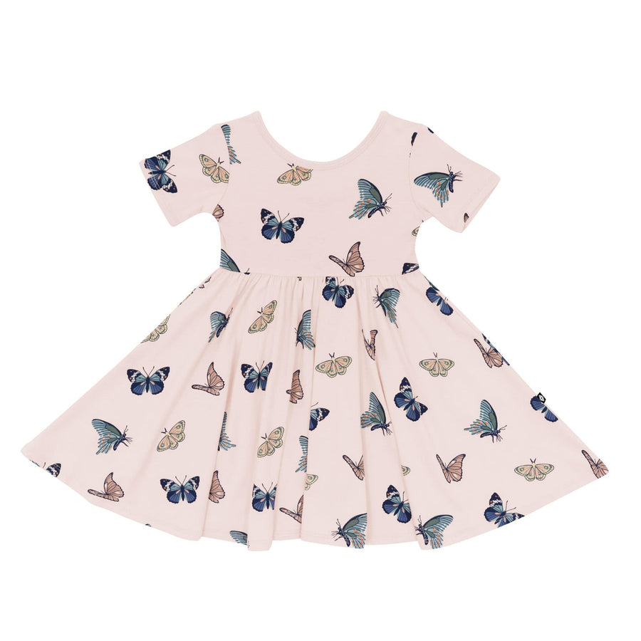 Bamboo Twirl Dress - Blush Butterfly