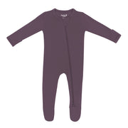 Bamboo Zippered Footie - Currant
