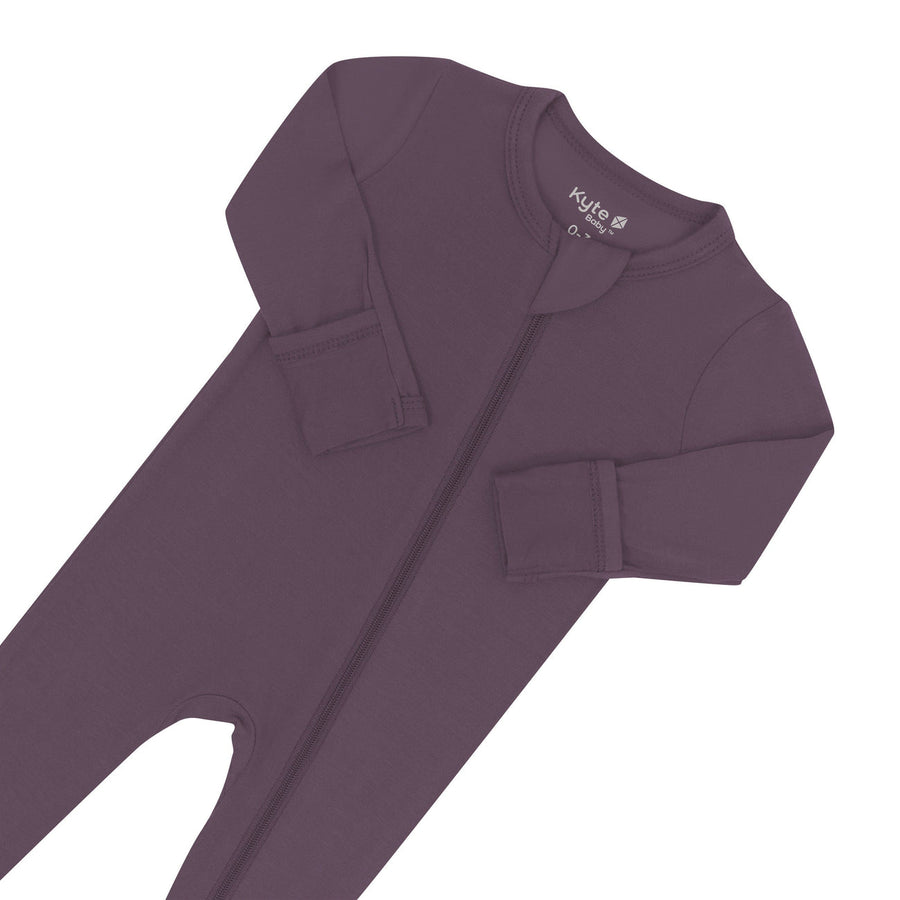 Bamboo Zippered Footie - Currant