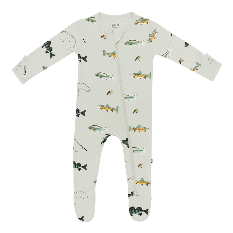 Bamboo Zippered Footie - Fishing