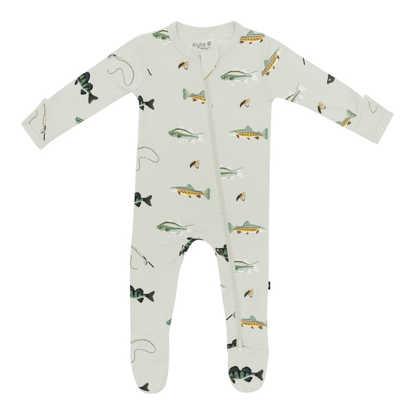 Bamboo Zippered Footie - Fishing