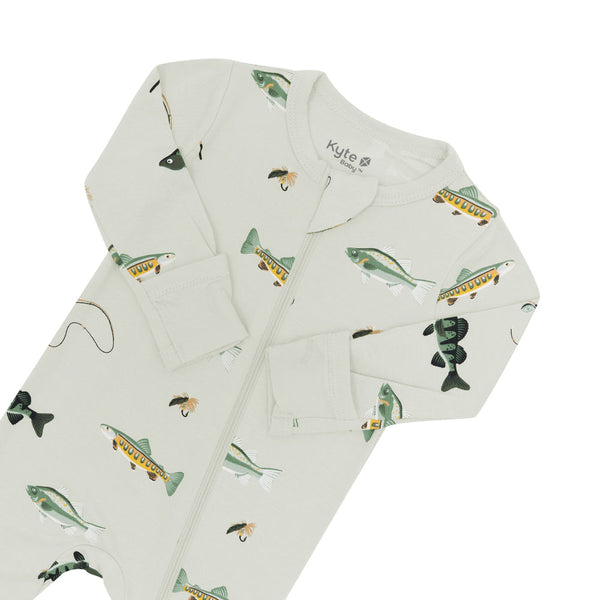 Bamboo Zippered Footie - Fishing