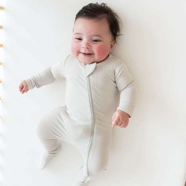 Bamboo Zippered Footie - Oat