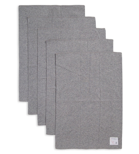 Bee Essentials Organic Baby Burp Cloths - Set of 5 (Heather Grey)