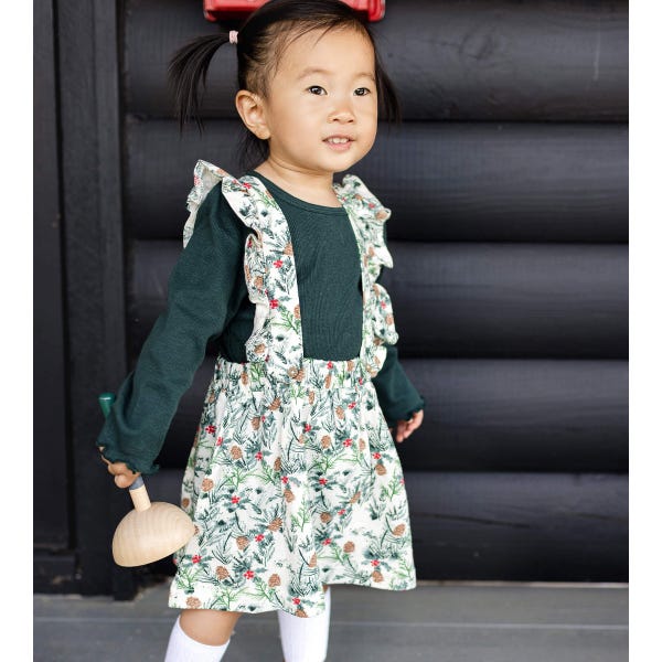 Peaceful Pinecones Dress & Ribbed Bodysuit Set – Green Bean Baby