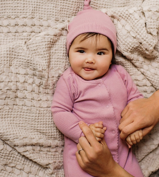 Ribbed Jumpsuit & Hat Set - Spanish Purple