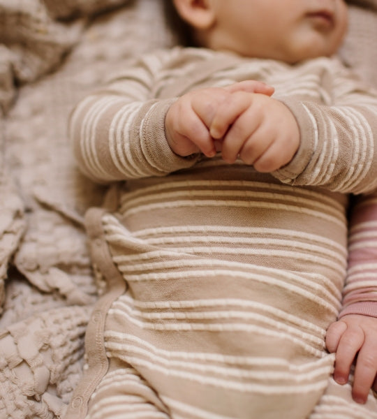 Raised Stripe Jumpsuit - Hummus