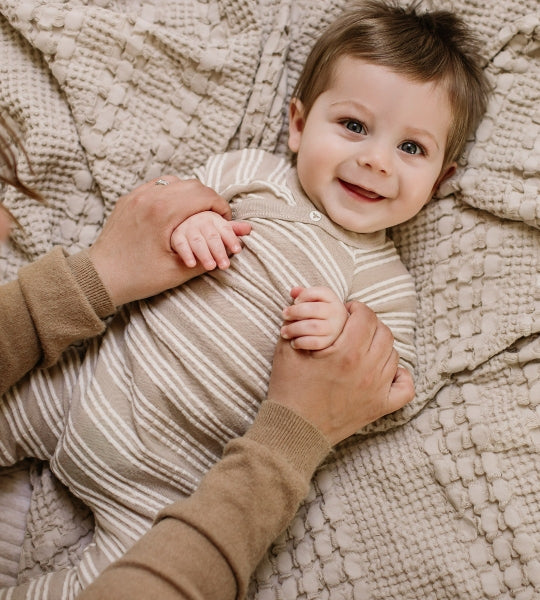 Raised Stripe Jumpsuit - Hummus