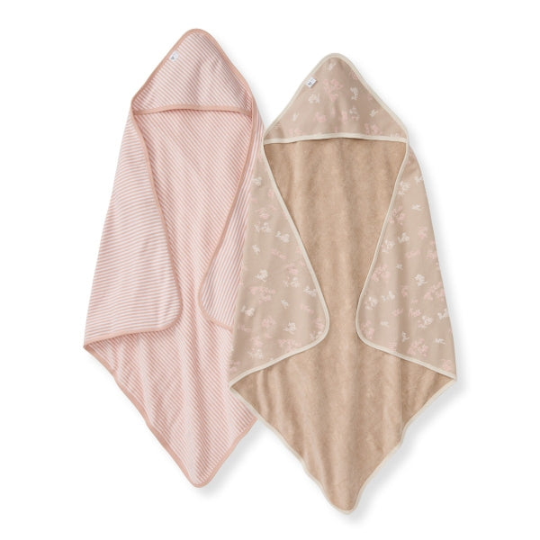 Organic Hooded 2 Pack Towels - Whimsical Floral