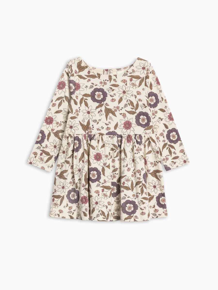 Long Sleeve Stella Swing Dress - Mauna Floral / Raspberry + Grape