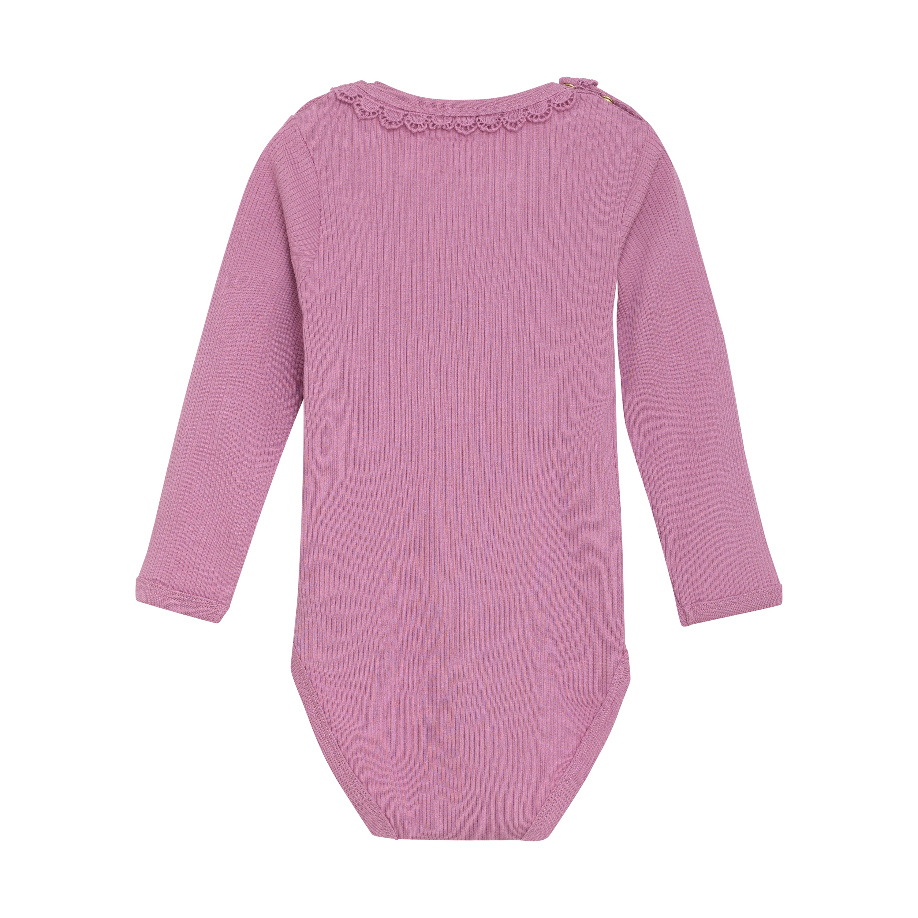 Long Sleeve Ribbed Bodysuit - Mauve Orchid