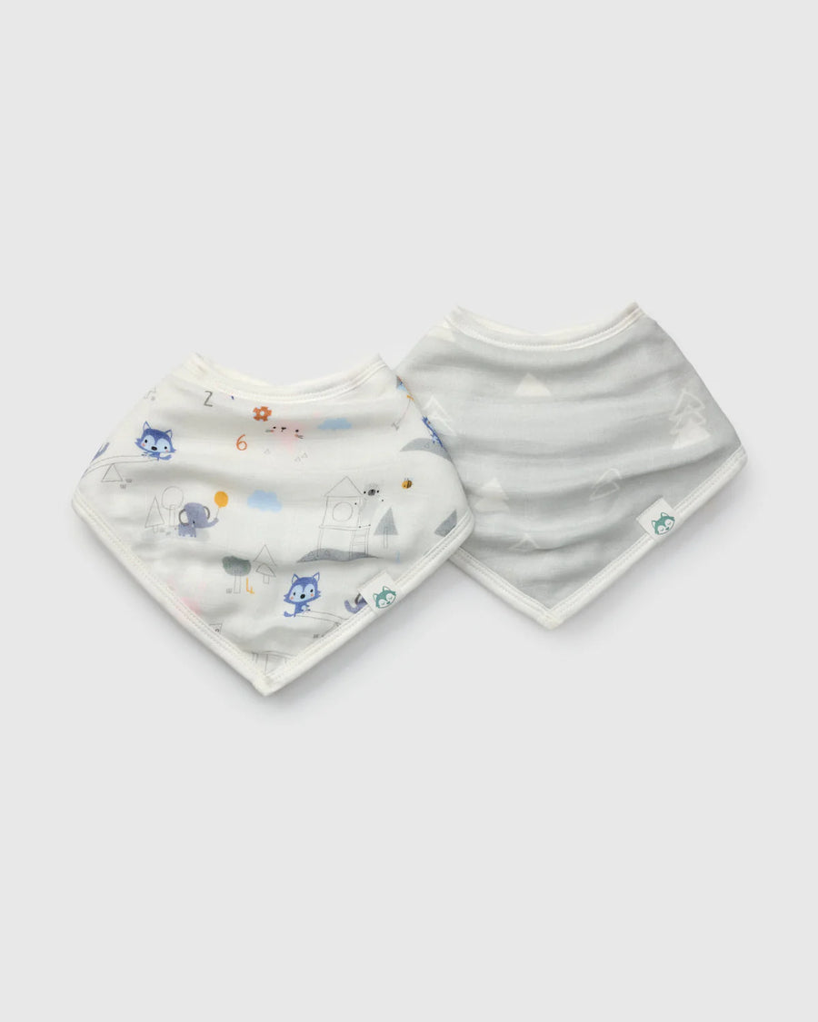 Luxe Muslin Bandana Bib Set - Mini Mathletes