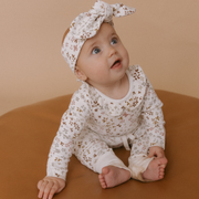 Organic Ruffle Onesie & Pant Set - Floral Garden