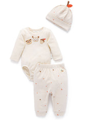 Organic Cotton 3 Piece Gift Set - Oak Leaf Print