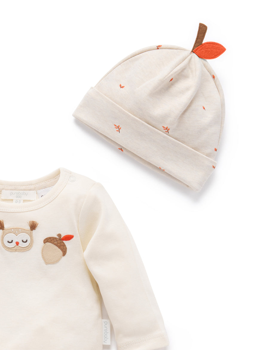 Organic Cotton 3 Piece Gift Set - Oak Leaf Print