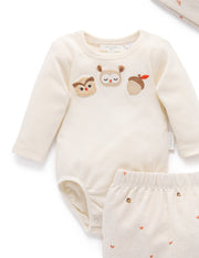 Organic Cotton 3 Piece Gift Set - Oak Leaf Print