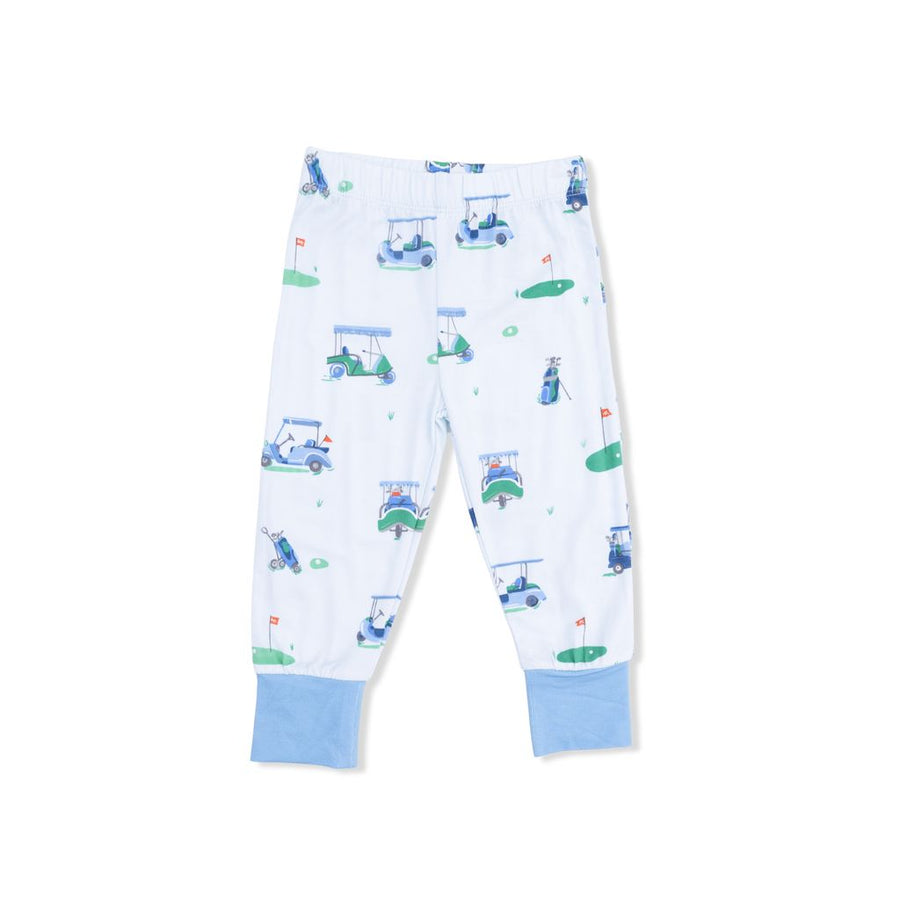 Short Sleeve Bamboo Loungewear Set - Vintage Golfcarts - Blue