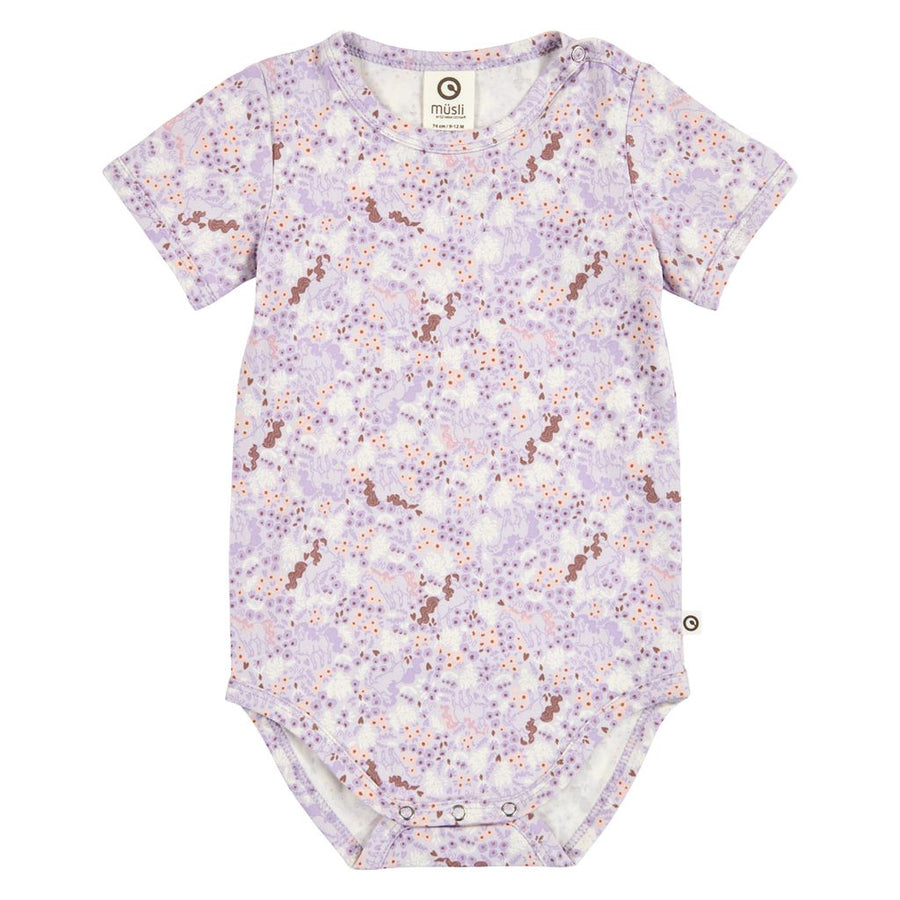 Prairie Short Sleeve Bodysuit - Bloom/Tofu/Pecan