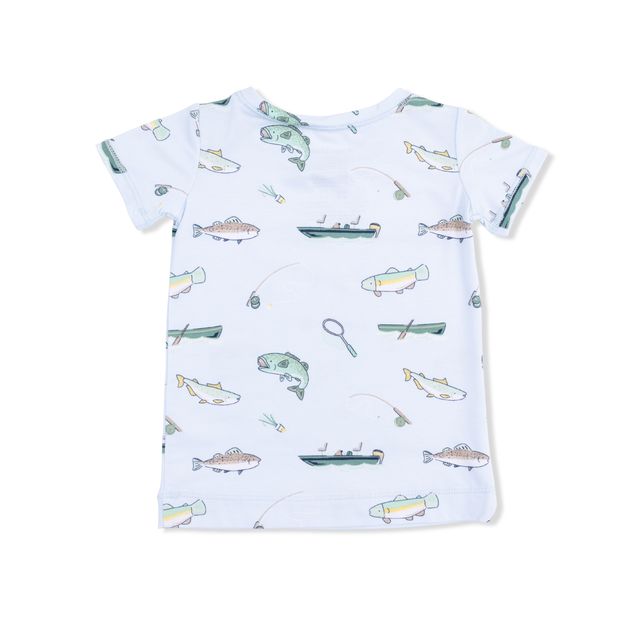 Short Sleeve Bamboo Loungewear Set - Fishing