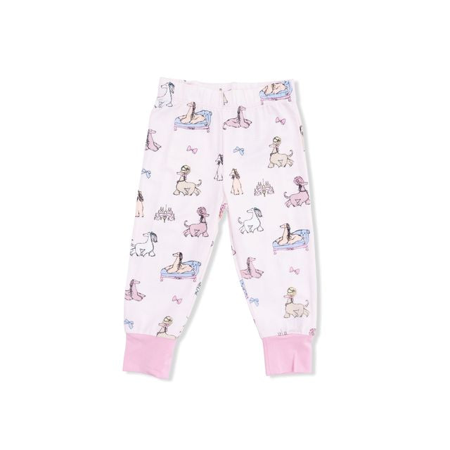 Short Sleeve Bamboo Loungewear Set - Fancy Hounds with Bows
