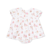 Smocked Ruffle Bubble With Skirt - Easter Egg Hunt - Pink
