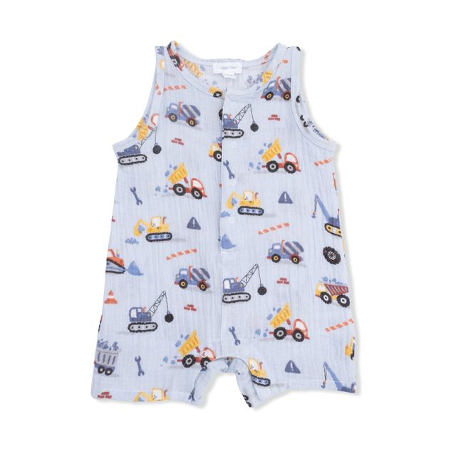 Sleeveless Shortie Romper - Crayon Construction