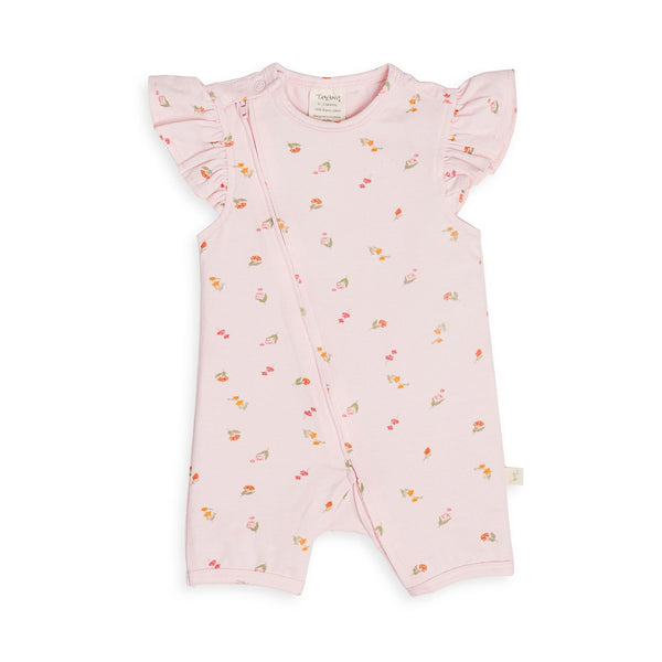 Short Sleeve Zipsuit - Pretty in Pink