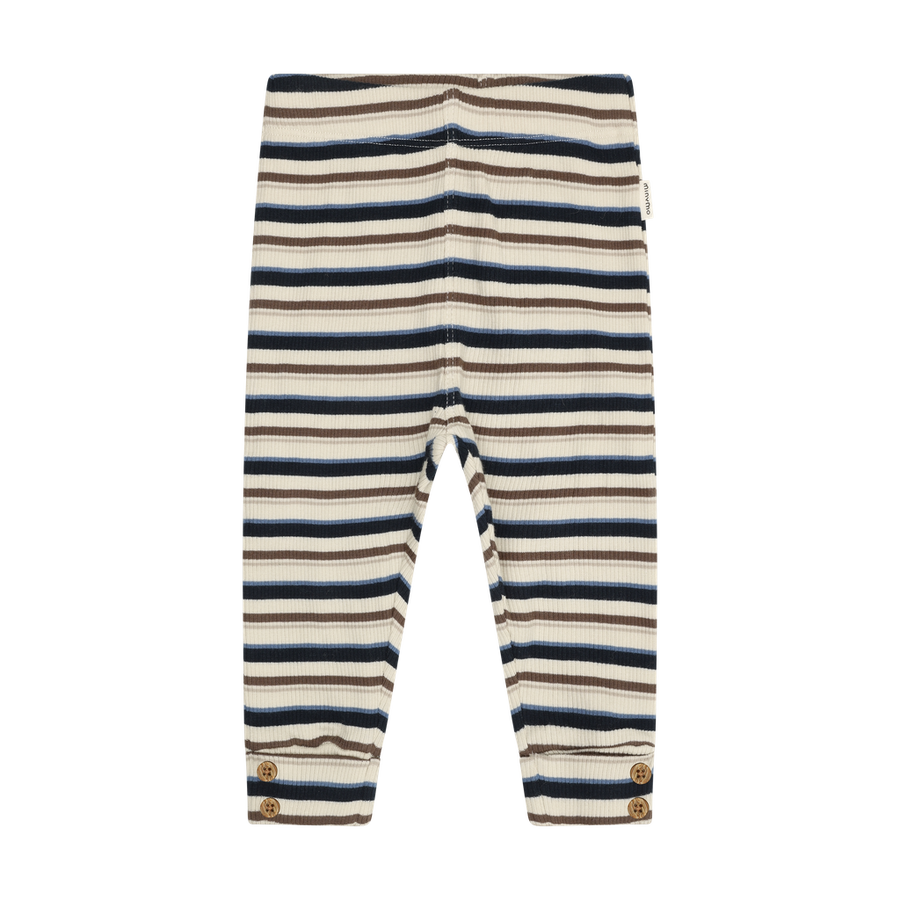 Ribbed Leggings - Dark Sapphire Stripe