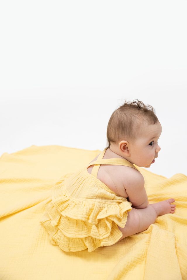 Ruffle Sunsuit - Italian Straw
