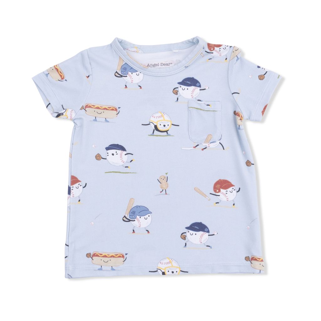 Crew Neck Tee and Short - Baseballs Playing Baseball