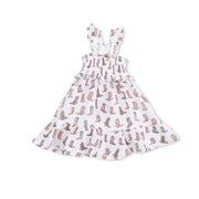 Smocked Ruffle Sundress with Bloomer - Cowgirl Boots