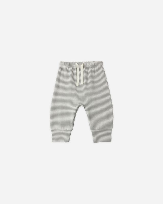 Drawstring Pants - Sage Micro Stripe