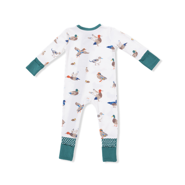 Bamboo Zipper Romper - Ducks