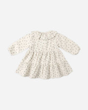 Ruffle Collar Button Dress - Bluebell