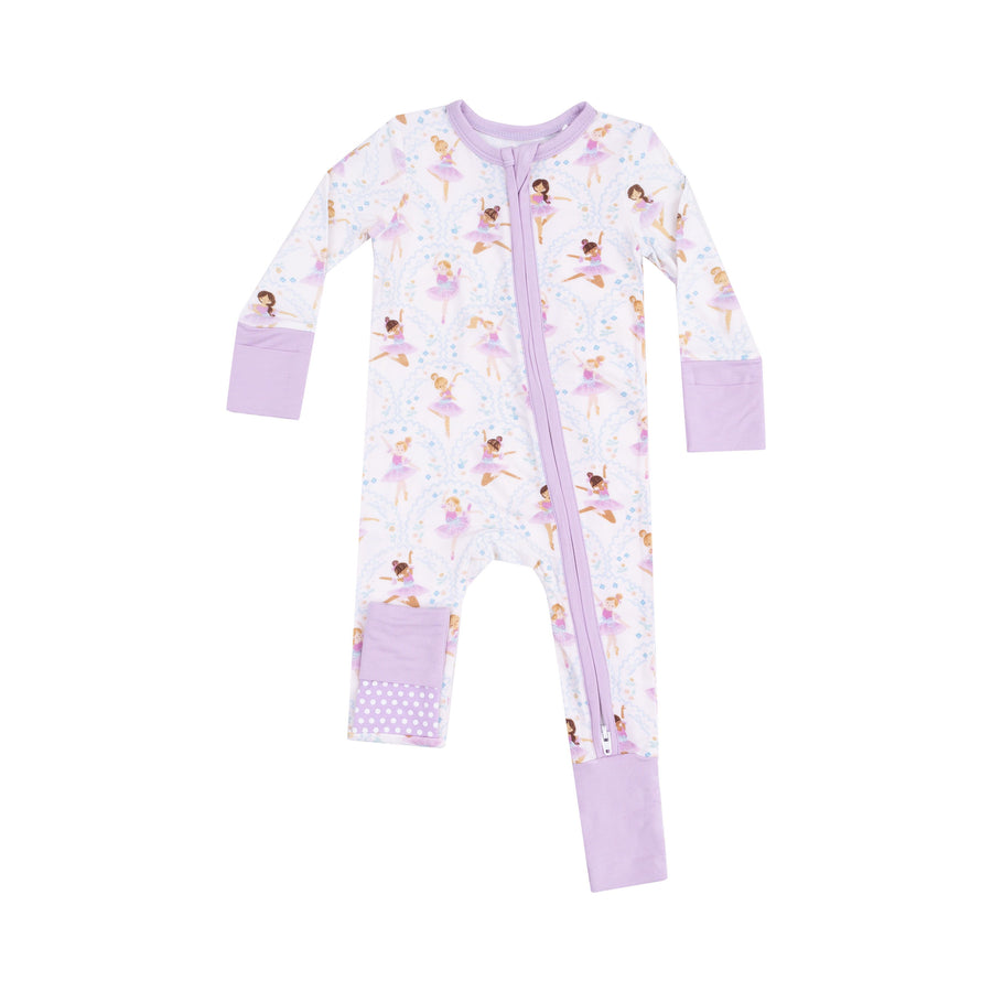 Bamboo Zipper Romper - Bow Ballerinas