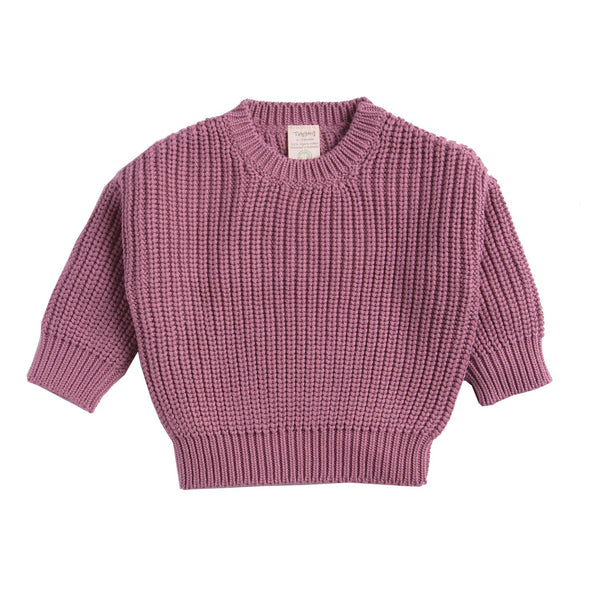 Organic Knitted Chunky Sweater - Rose