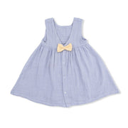 Dress with Bow and Bloomer - Micro Gingham Blue Blizzard