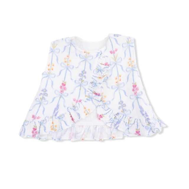 Ruffle Back Top & Bloomer - Ribbon Bouquets