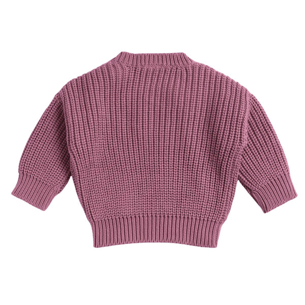 Organic Knitted Chunky Sweater - Rose