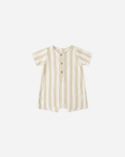 Short Sleeve Woven Romper - Summer Stripe
