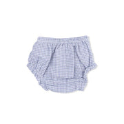 Top With Bows and Ruffle Leg Bloomer - Micro Gingham Blue Blizzard