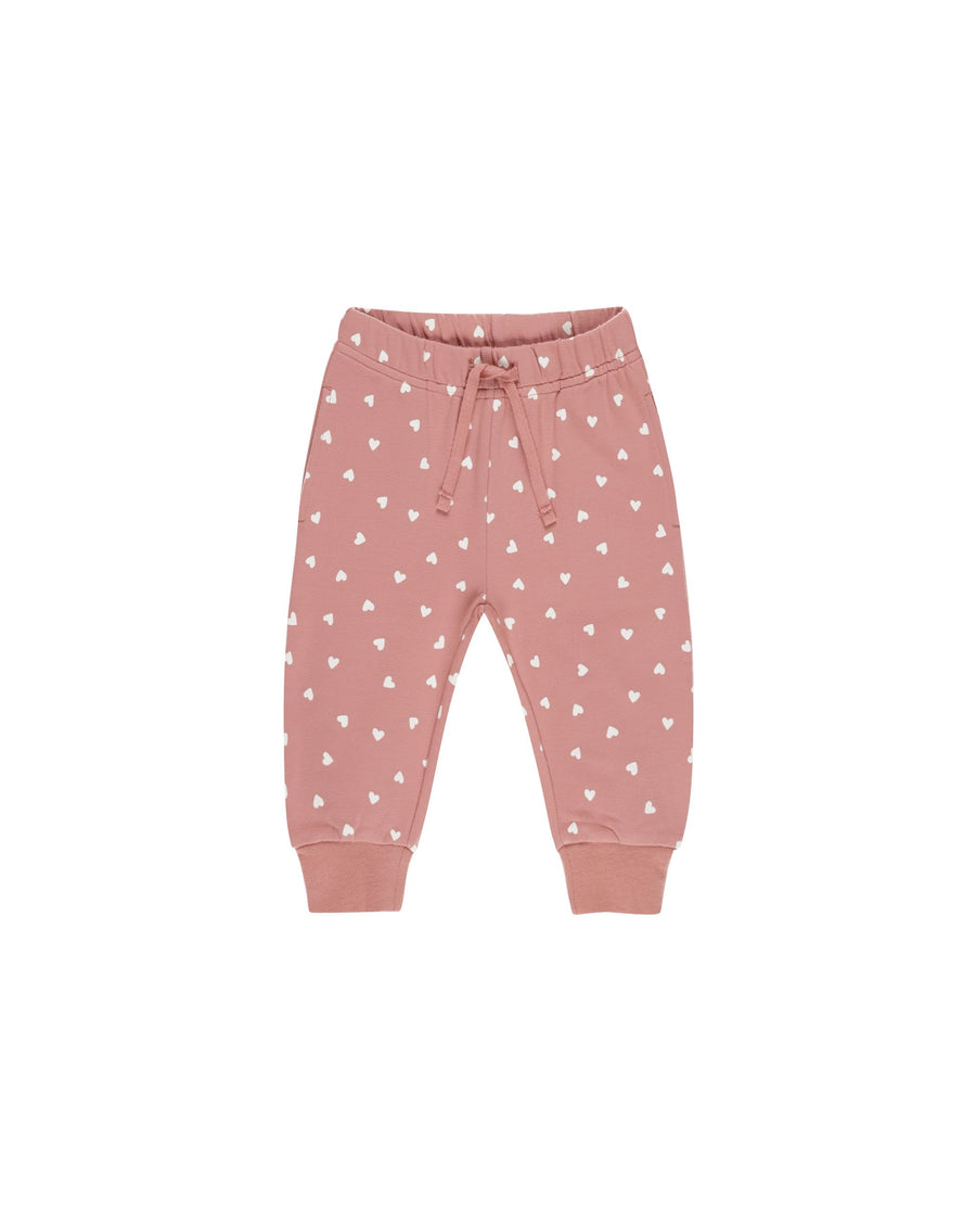 Relaxed Sweatpant - Tiny Hearts - Lipstick
