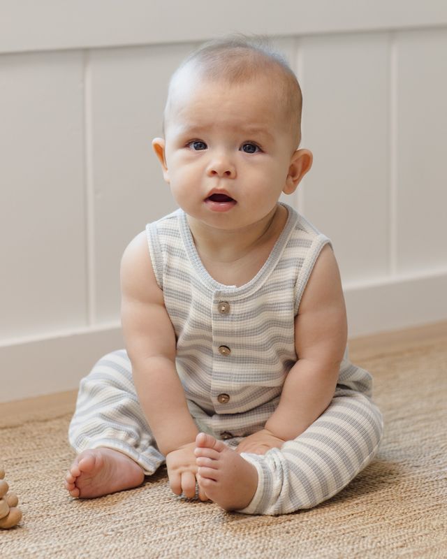 Waffle Jumpsuit - Sky Stripe