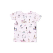 Short Sleeve Bamboo Loungewear Set - Fancy Hounds with Bows