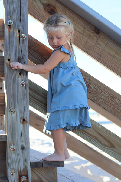 Smocked Summer Dress - Pool