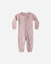 Zip Long Sleeve Sleeper - Mauve Daisy