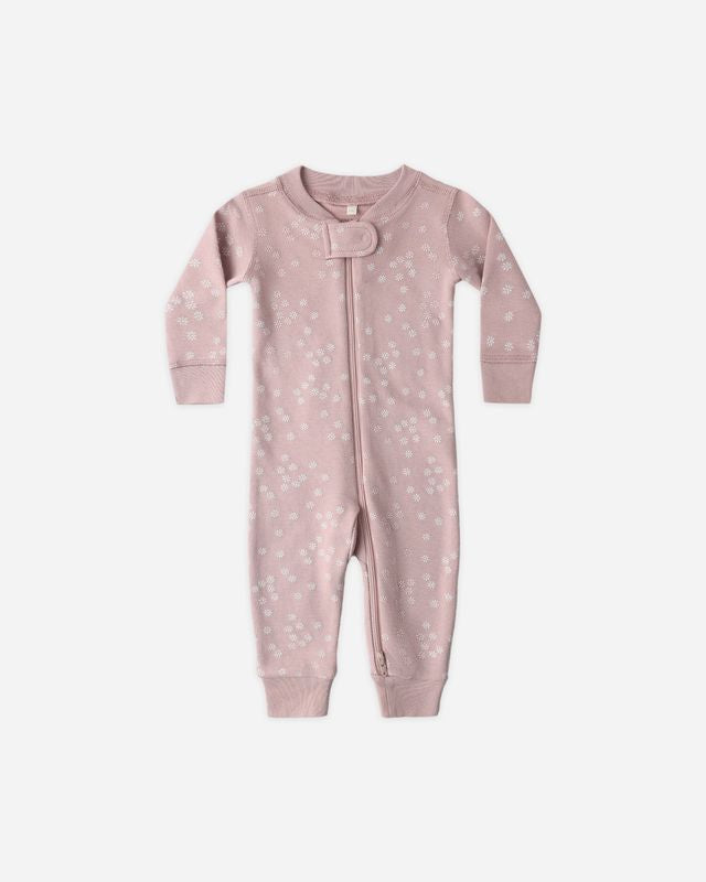 Zip Long Sleeve Sleeper - Mauve Daisy